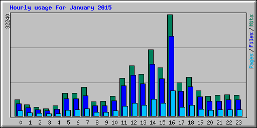 Hourly usage for January 2015