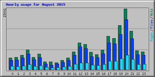 Hourly usage for August 2015