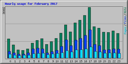 Hourly usage for February 2017