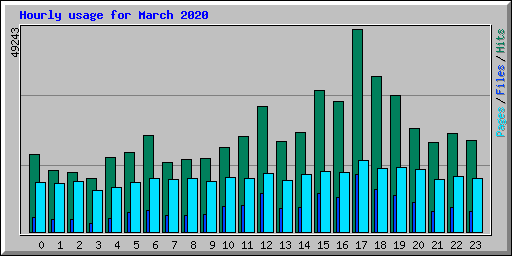 Hourly usage for March 2020